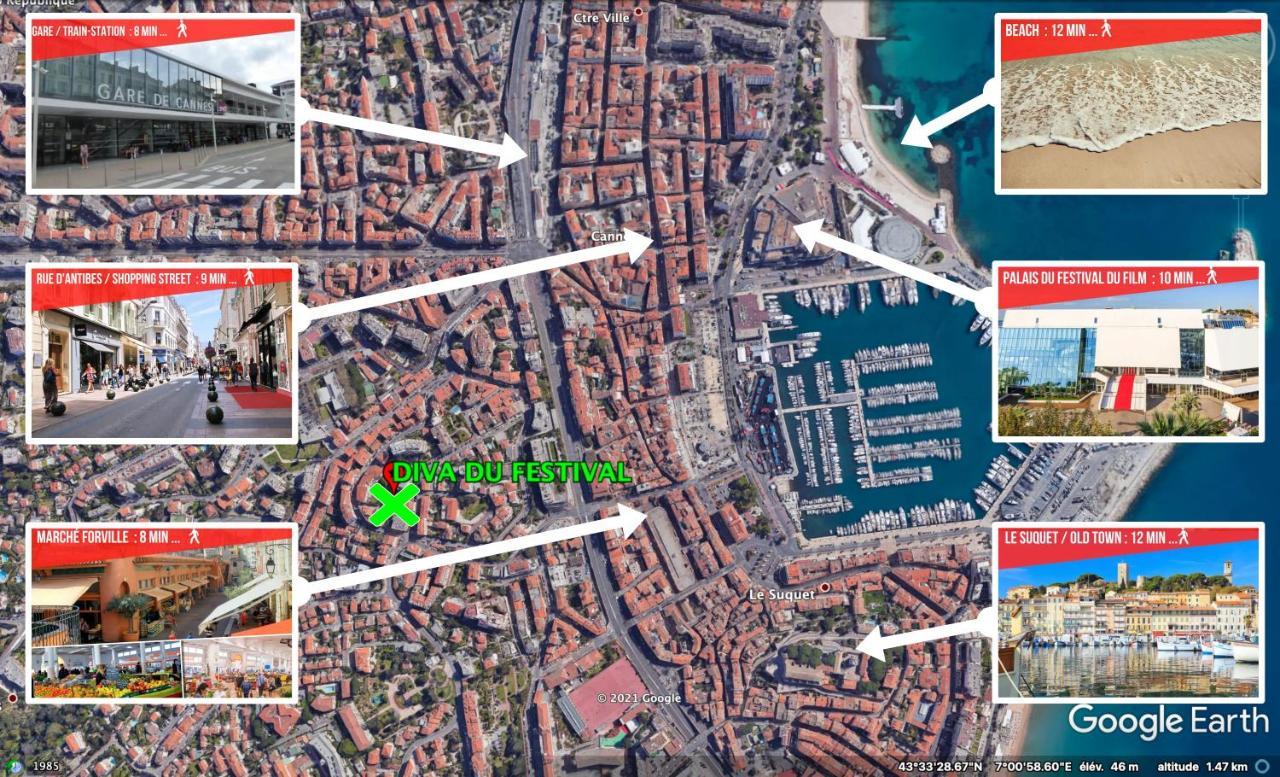 La Diva Du Festival - 10 Mn A Pied Palais & Plages - Cosy & Calme - Clim - Wifi 戛纳 外观 照片