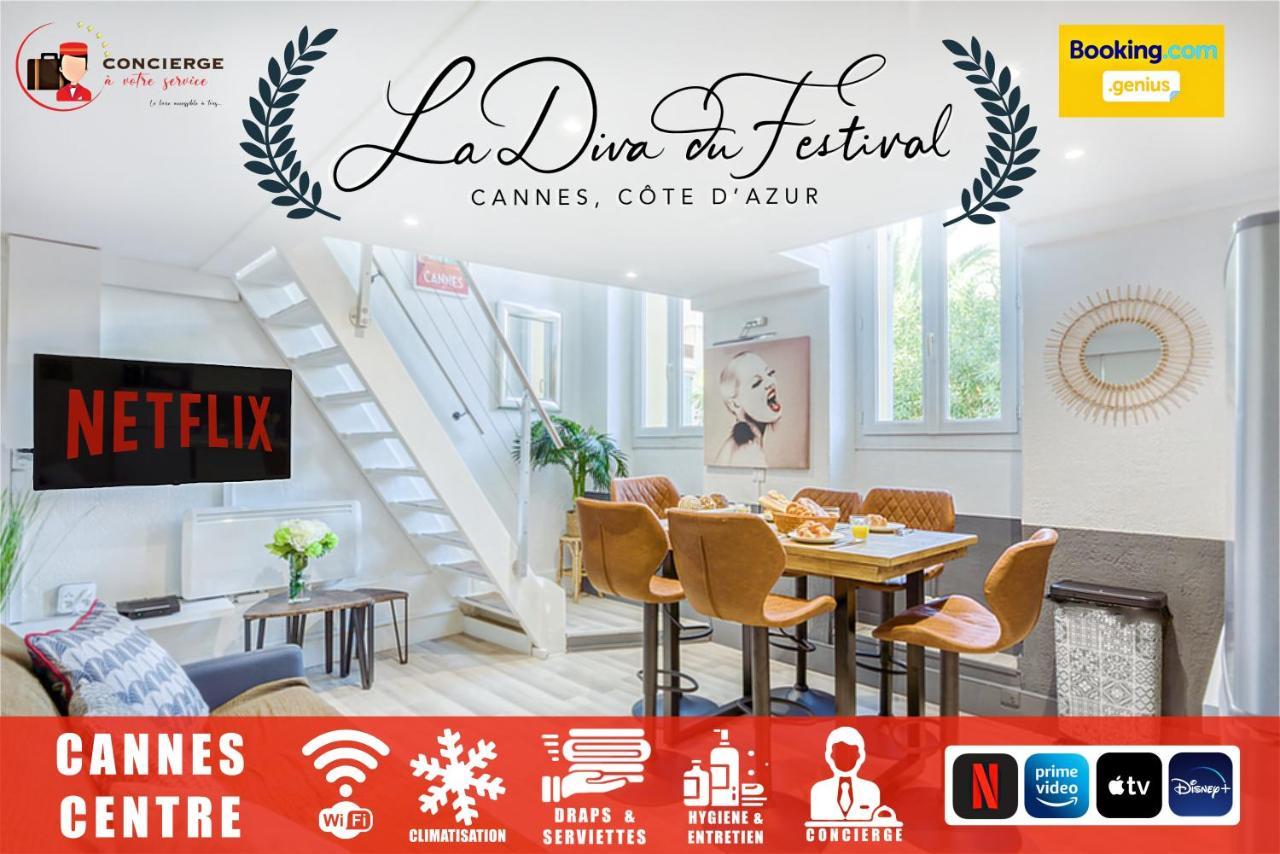 La Diva Du Festival - 10 Mn A Pied Palais & Plages - Cosy & Calme - Clim - Wifi 戛纳 外观 照片